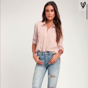 Lulus blush pink long sleeve top